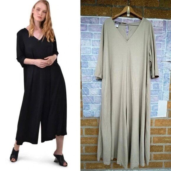 Alembika Knit V-Neck oversized Jumpsuit wide leg sz 4 / XL - Picture 11 of 11